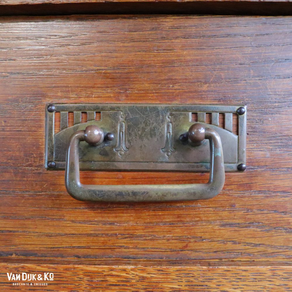 vintage kast met marmeren blad & spiegel - Afbeelding 9