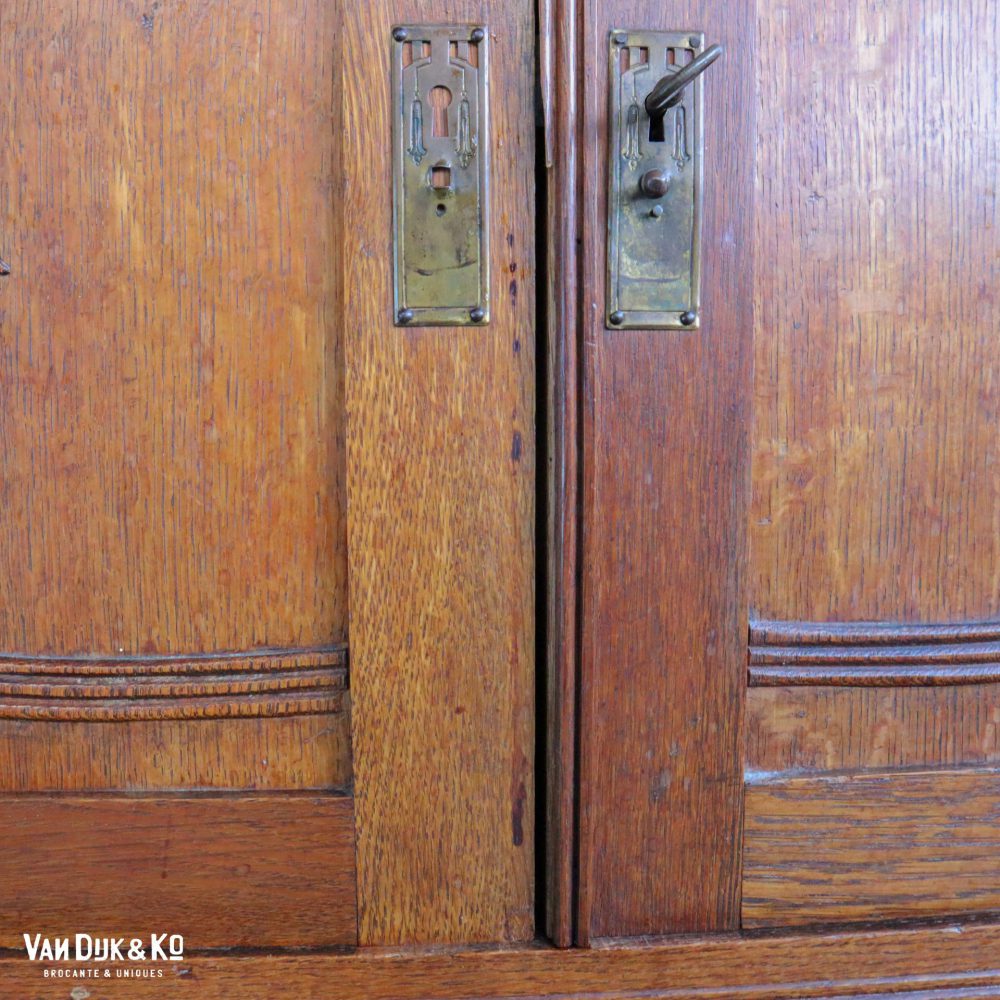vintage kast met marmeren blad & spiegel - Afbeelding 11