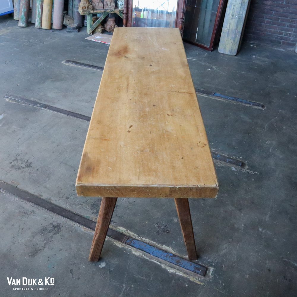 Vintage houten haktafel - Afbeelding 3
