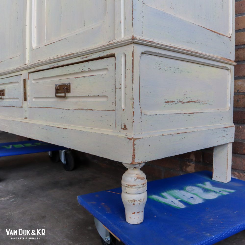 Brocante kledingkast met spiegels - Afbeelding 8