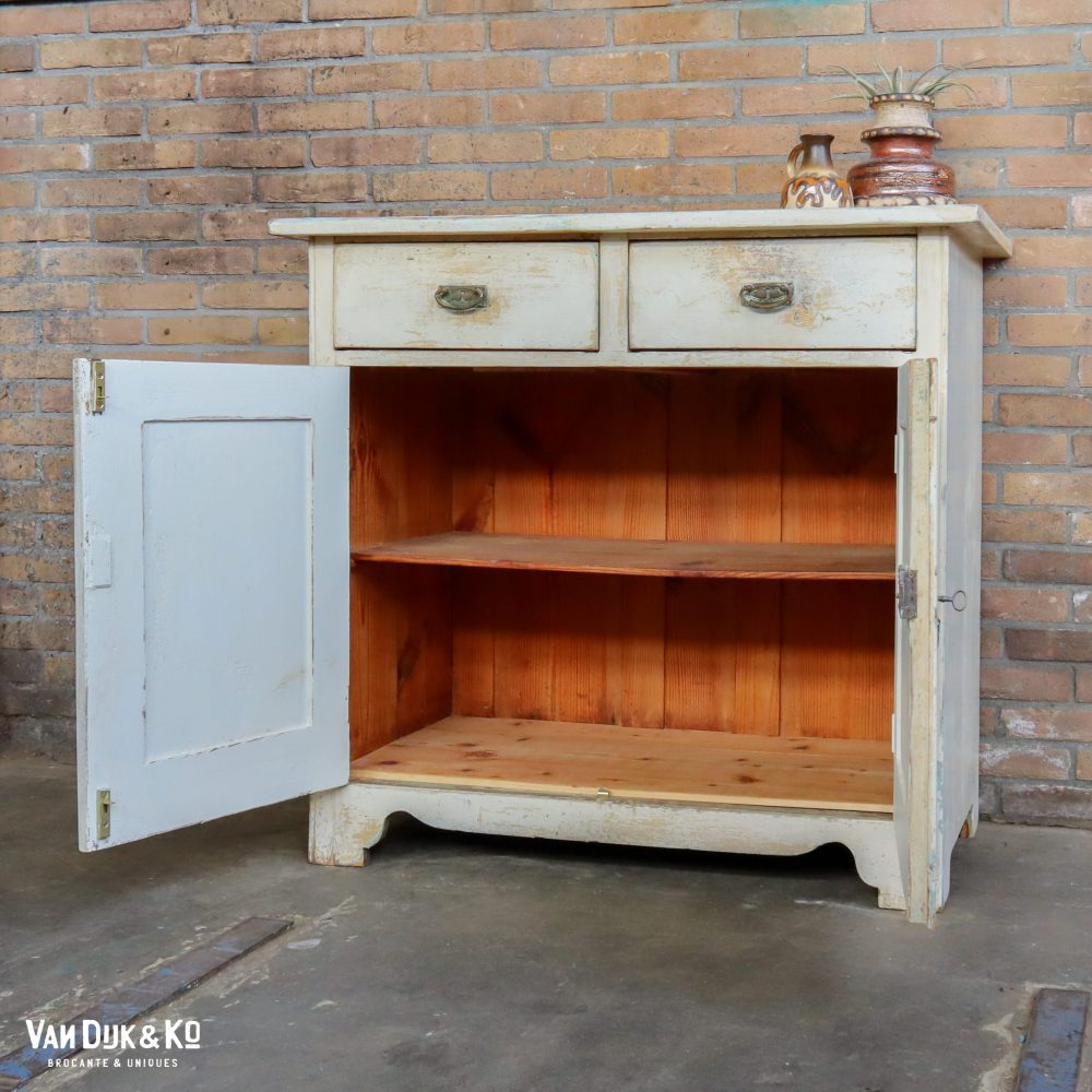Brocante witte onderkast - Afbeelding 3