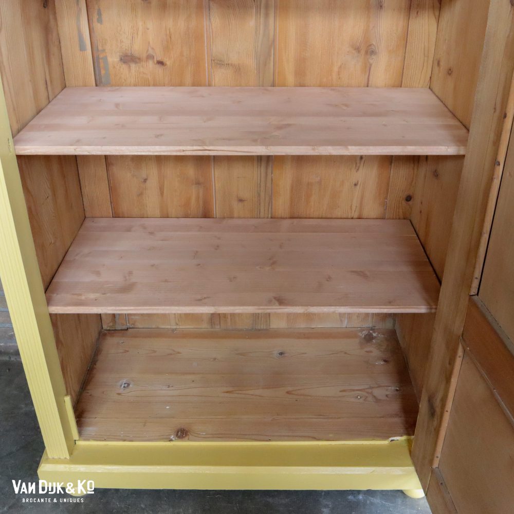Brocante gele linnenkast - Afbeelding 5