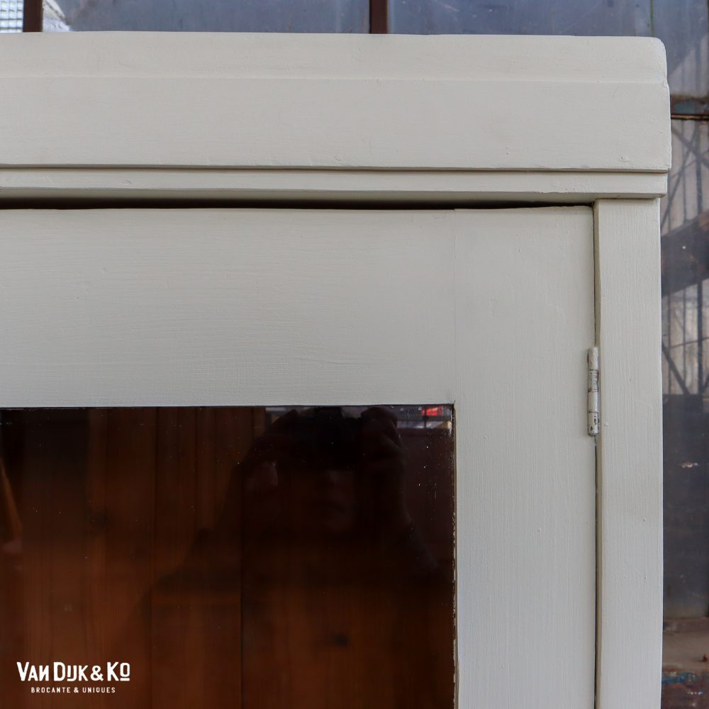 Brocante witte vitrinekast - Afbeelding 5