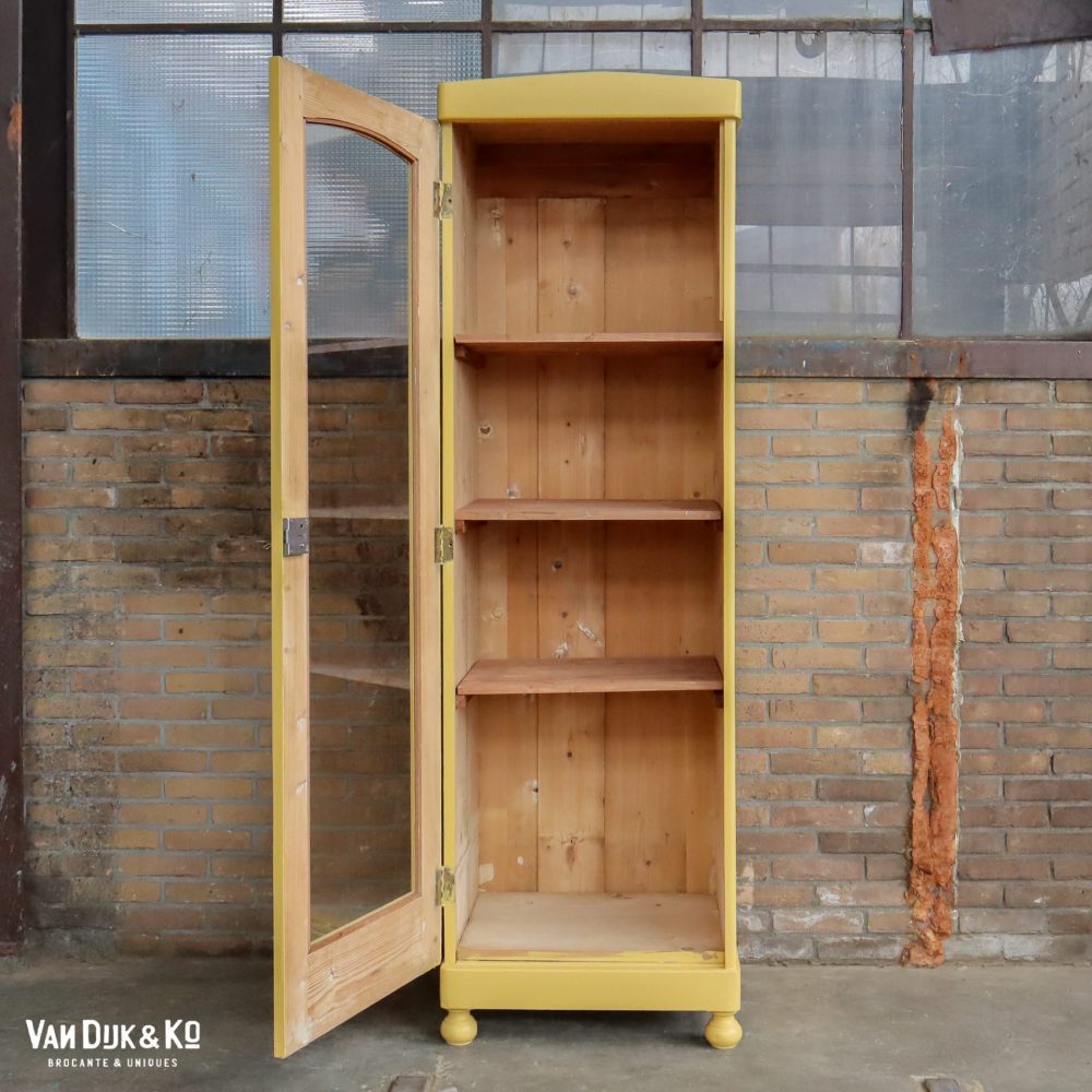 Gele eendeurs vitrinekast - Afbeelding 4