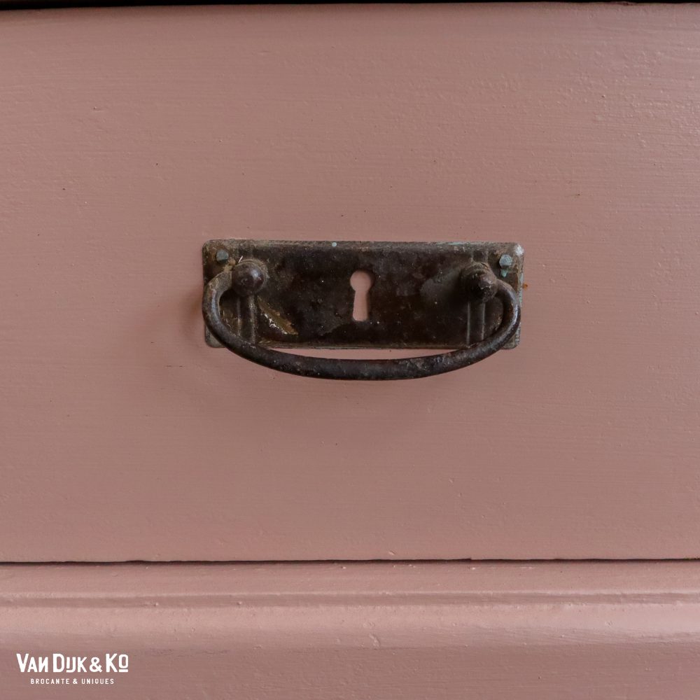 Brocante roze vitrinekast - Afbeelding 7