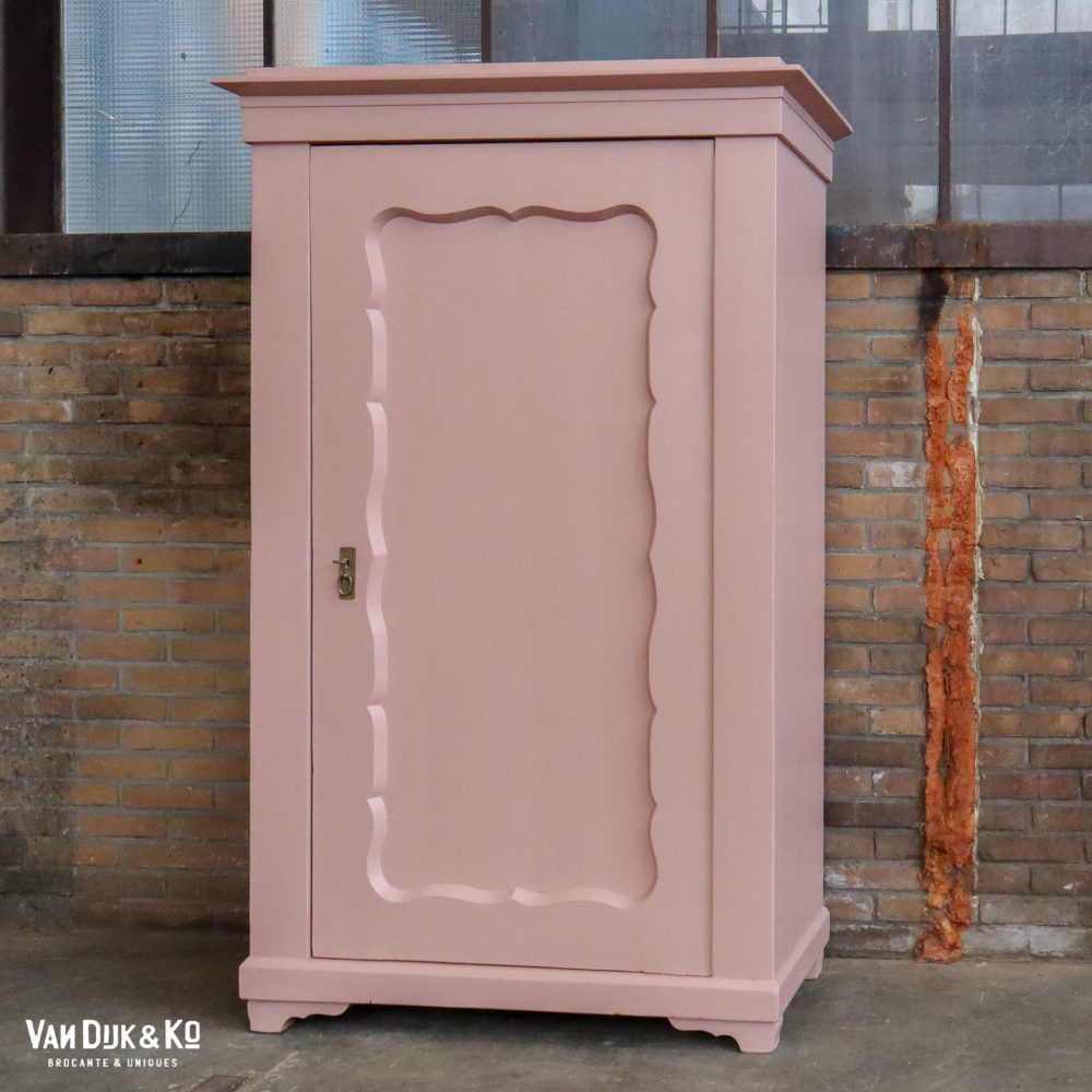 Brocante roze linnenkast - Afbeelding 7