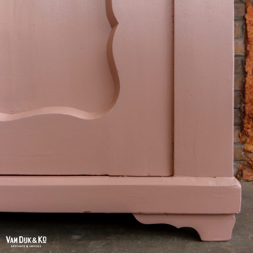 Brocante roze linnenkast - Afbeelding 3