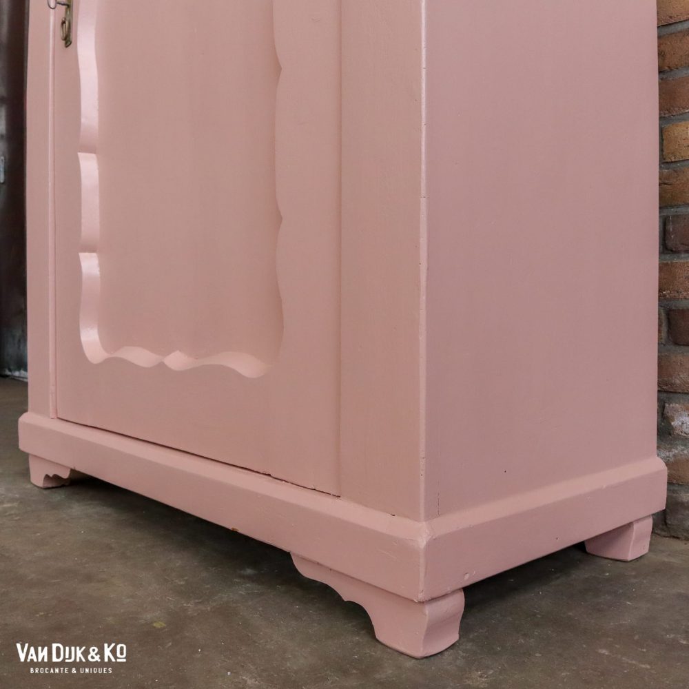 Brocante roze linnenkast - Afbeelding 8