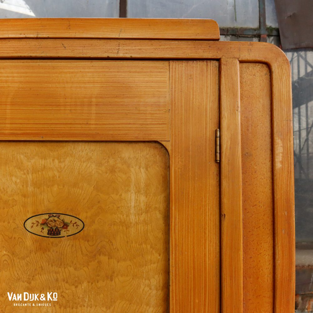 Brocante bruine linnenkast - Afbeelding 10