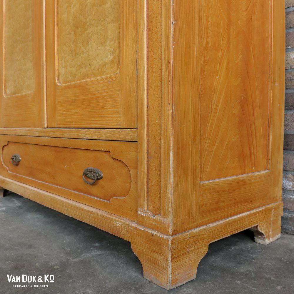 Brocante bruine linnenkast - Afbeelding 6