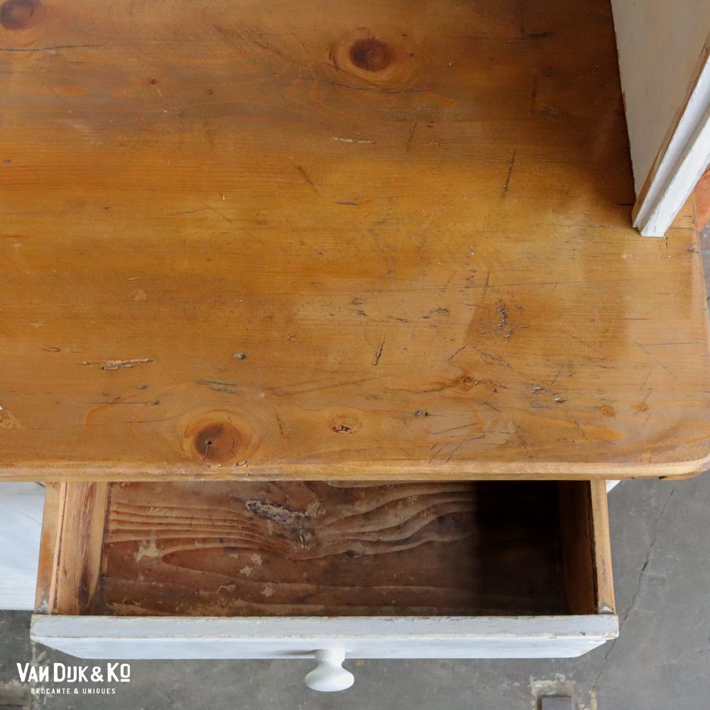 Brocante witte buffetkast - Afbeelding 9