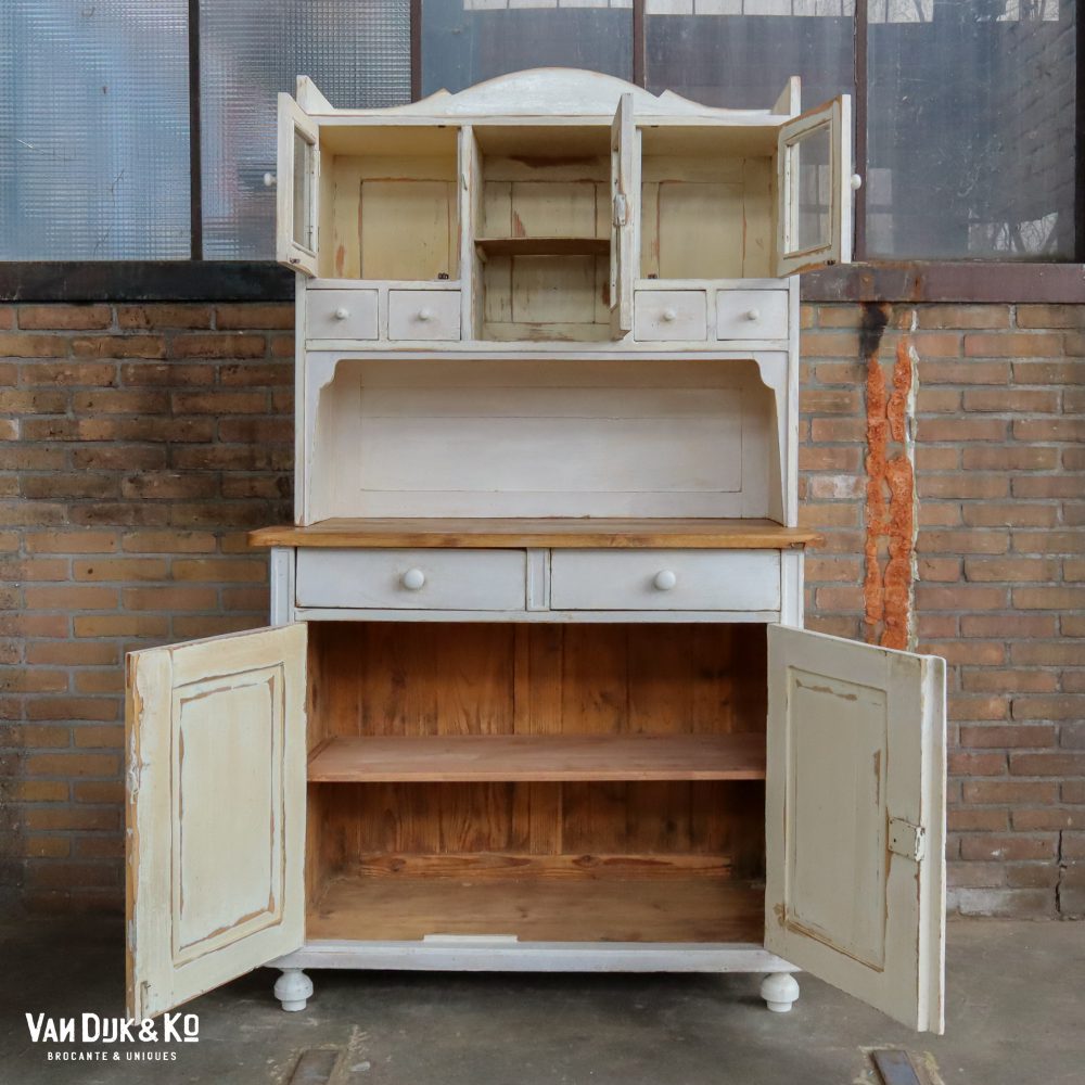Brocante witte buffetkast - Afbeelding 6