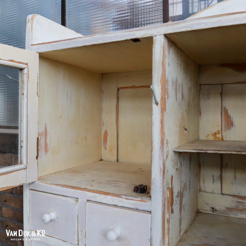 Brocante witte buffetkast - Afbeelding 7