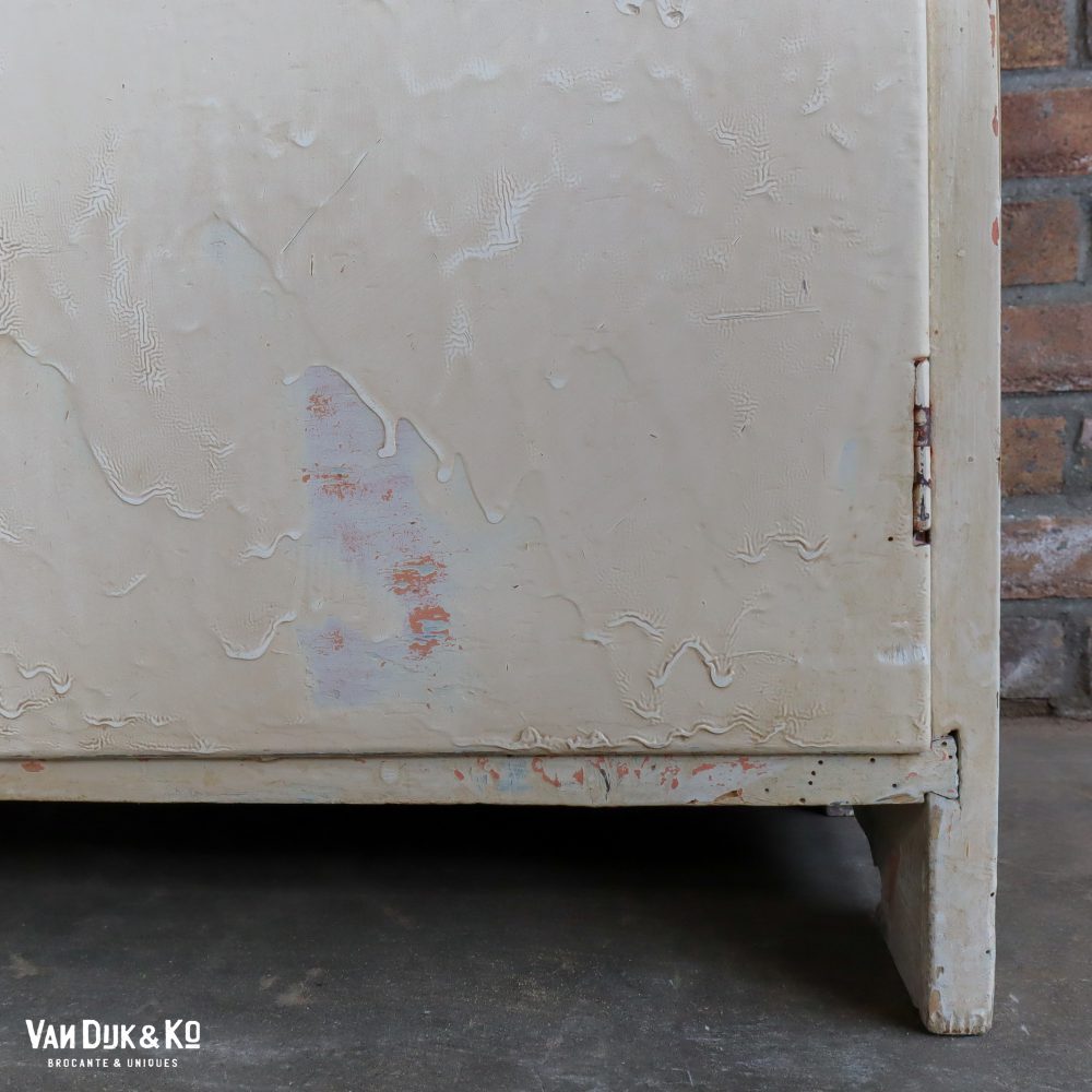 Brocante crème kleurige commode - Afbeelding 7