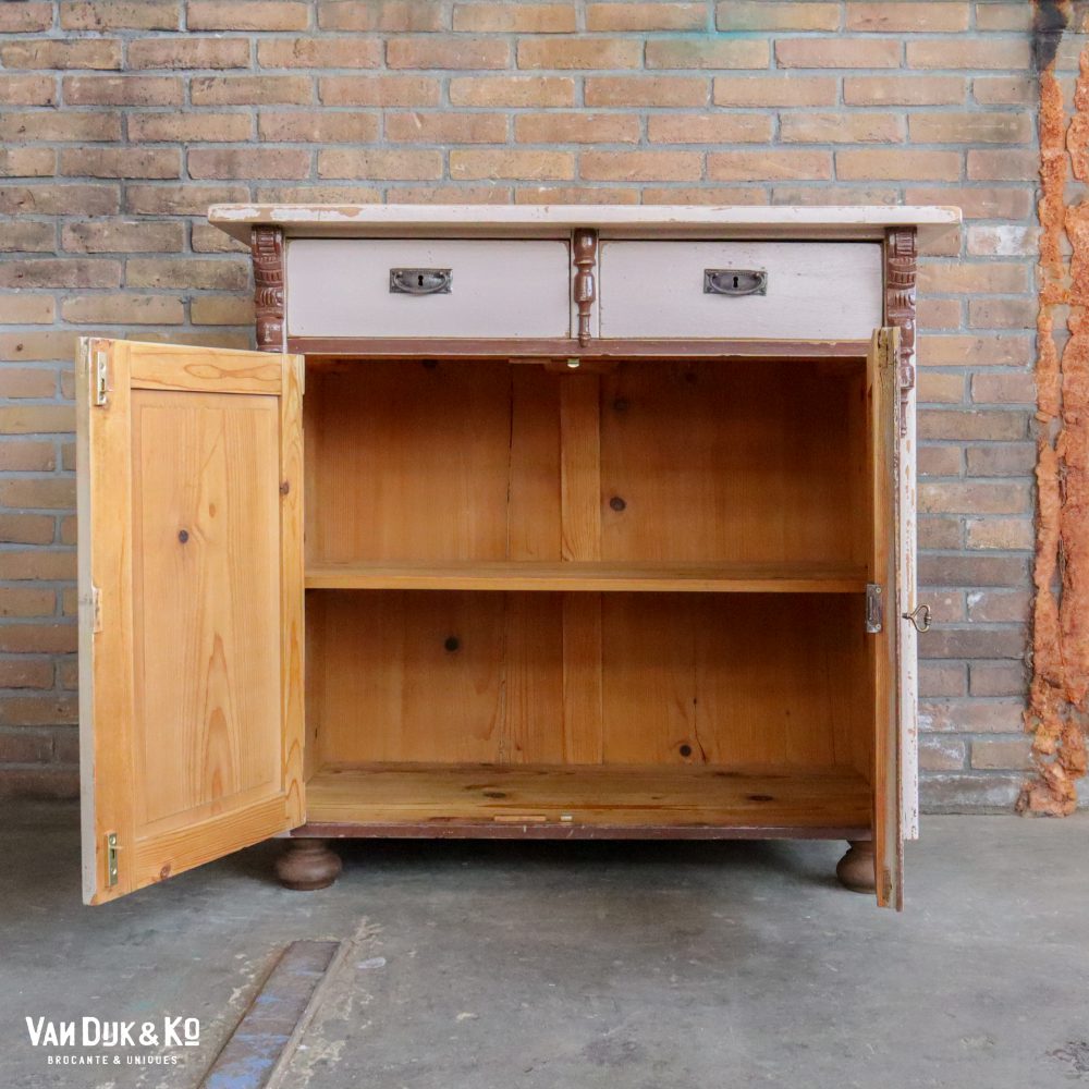 Brocante oud roze onderkast - Afbeelding 3