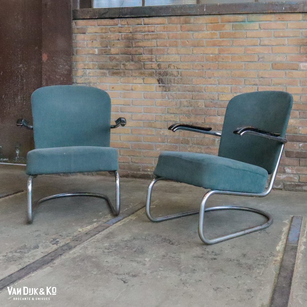 Vintage De Wit/Gispen Fauteuils - 2 stuks - Afbeelding 2