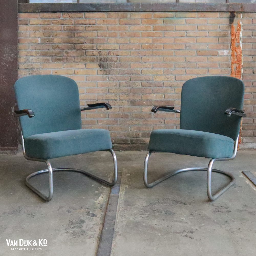 Vintage De Wit/Gispen Fauteuils - 2 stuks - Afbeelding 3