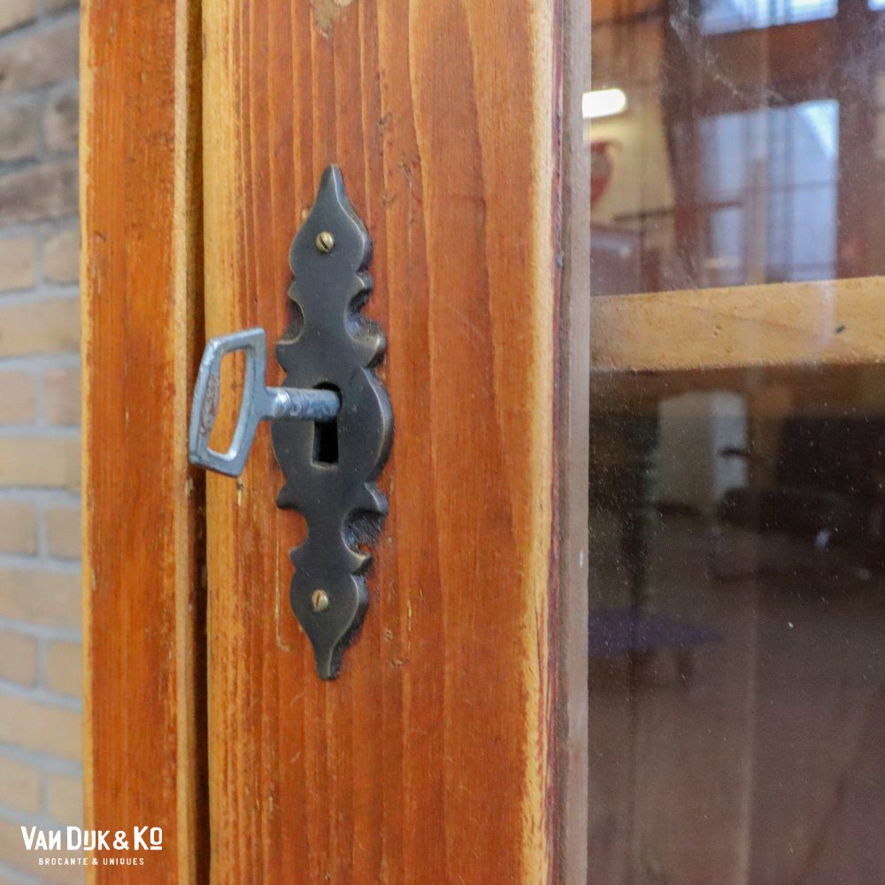 Vintage houten vitrinekast - Afbeelding 6