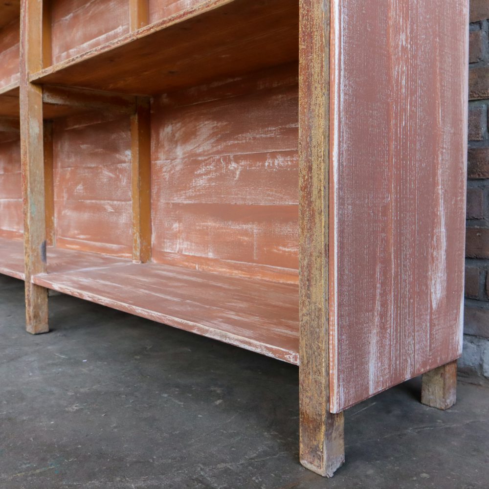 Brocante houten vakkenkast - Afbeelding 9
