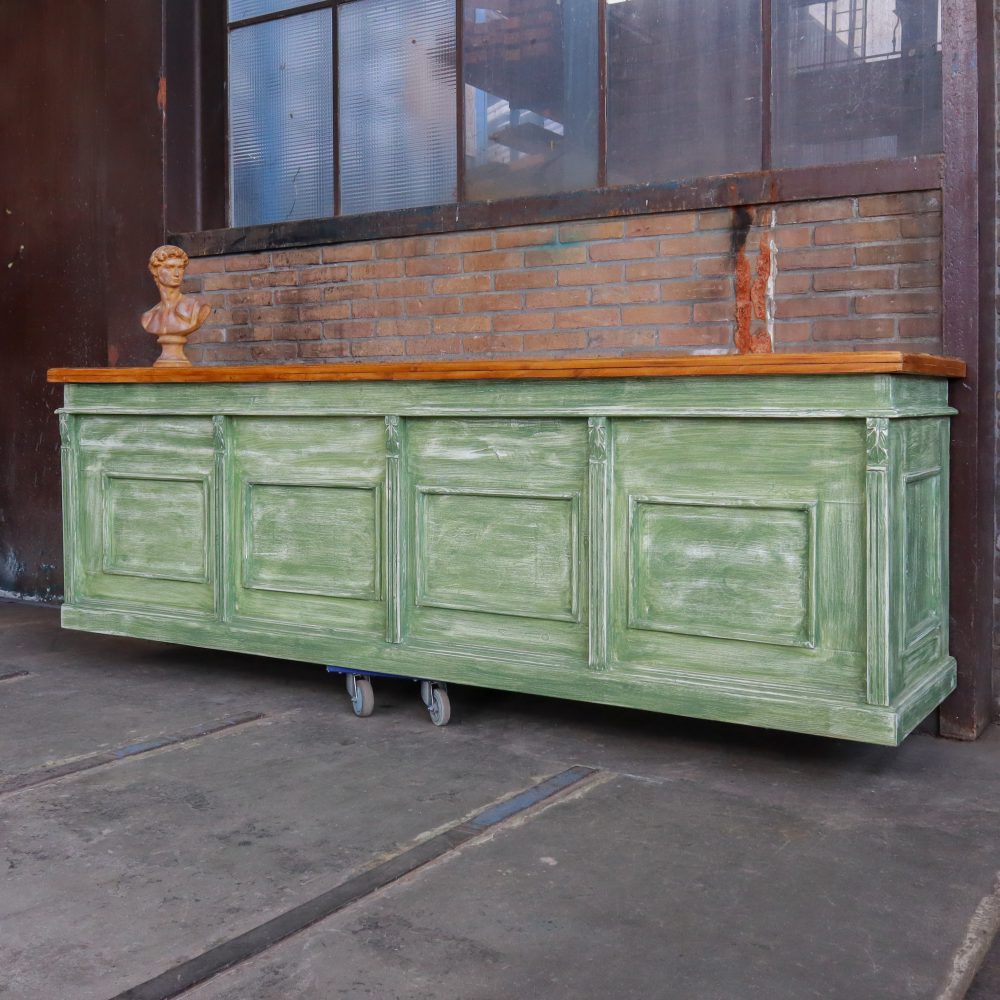 Groene houten toog - Afbeelding 3