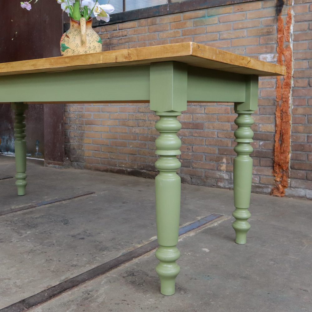 Groene houten tafel - Afbeelding 3