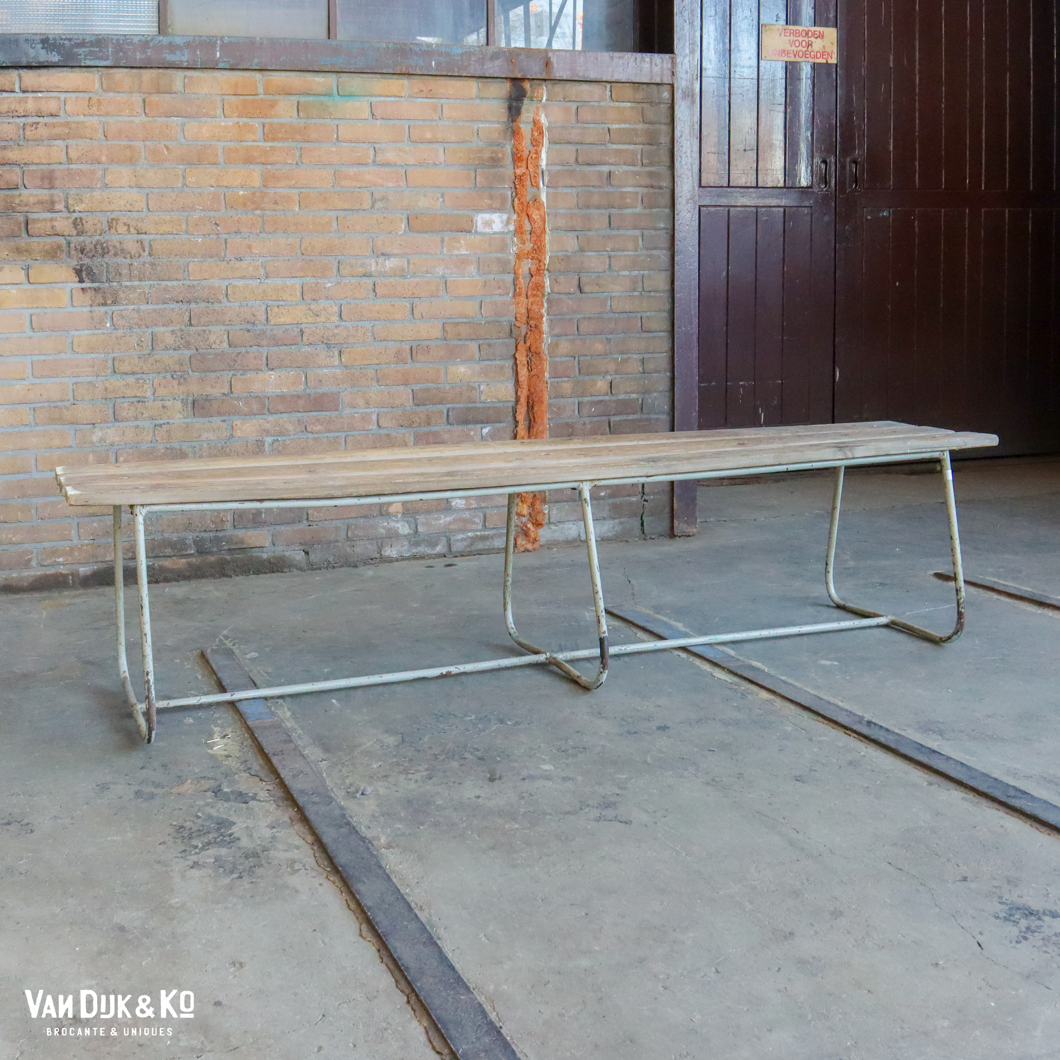 Vintage metalen bank - Afbeelding 2