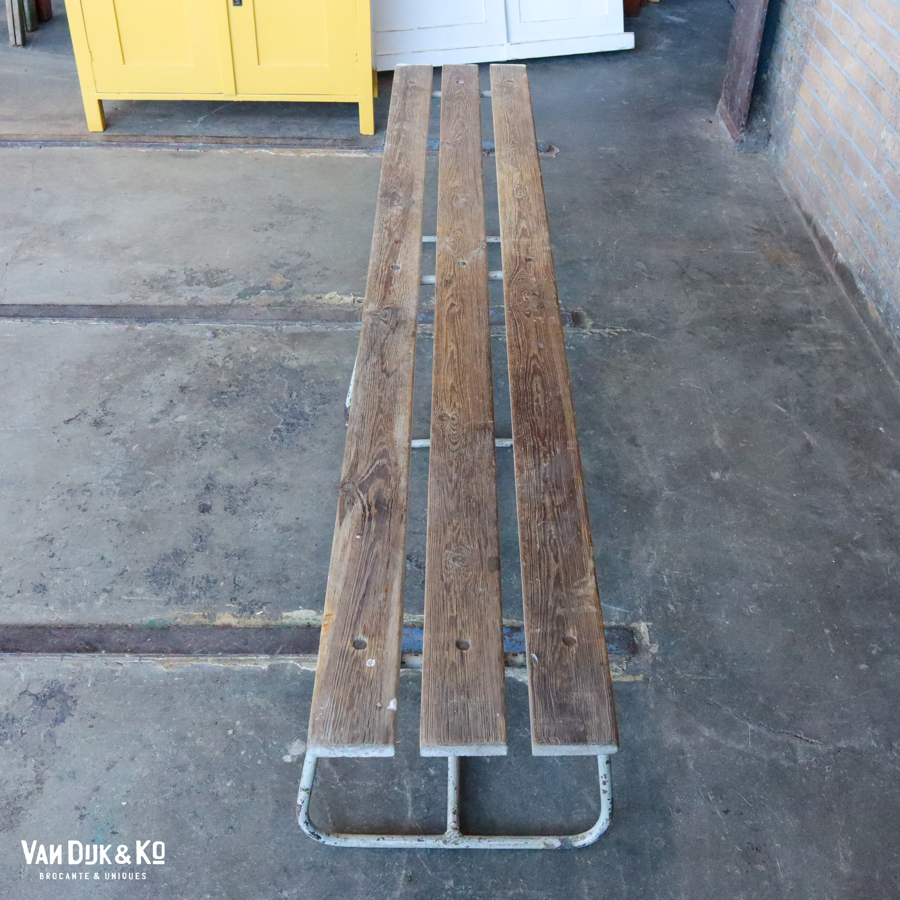 Vintage metalen bank - Afbeelding 3