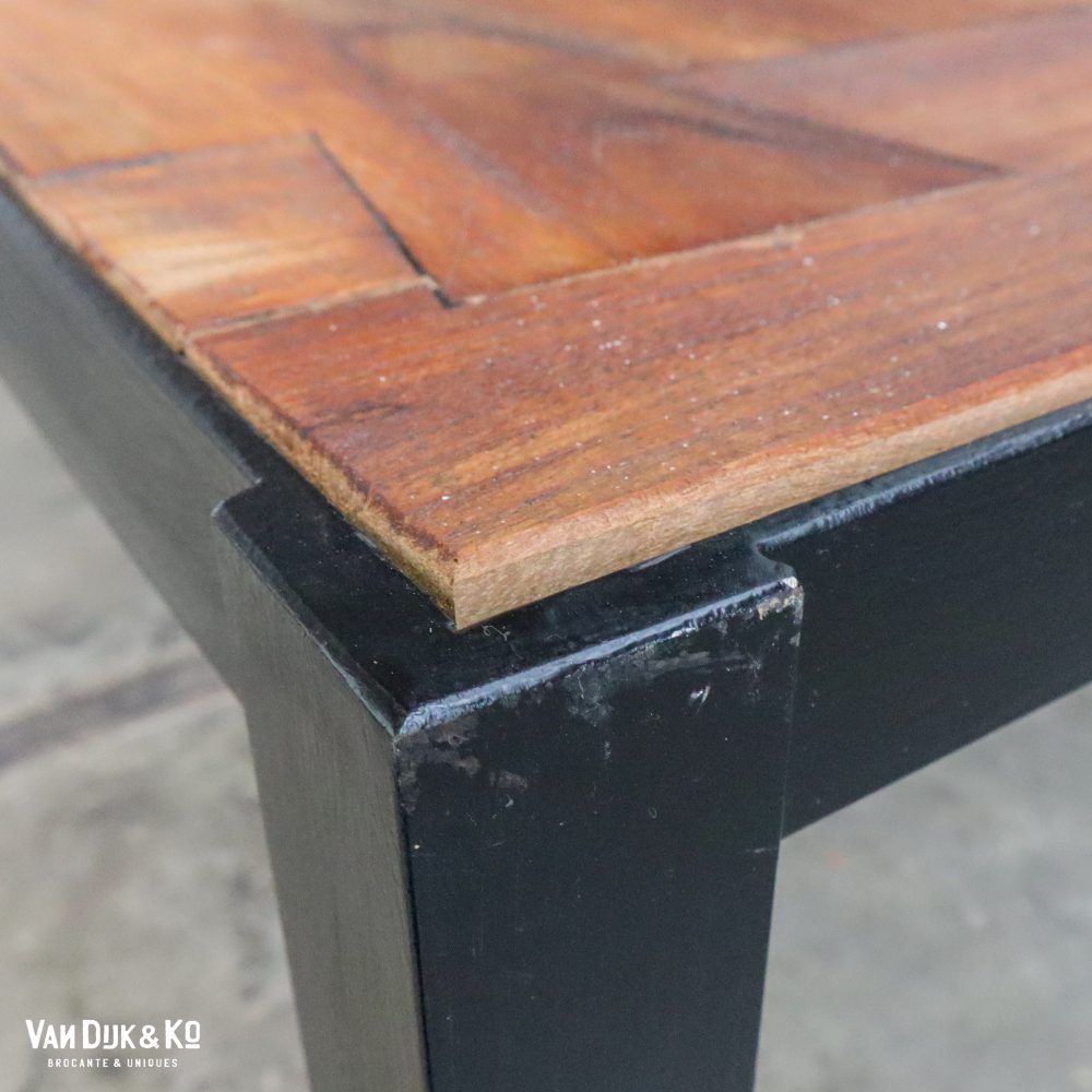 Industriële tafel met ingelegd tafelblad - Afbeelding 6