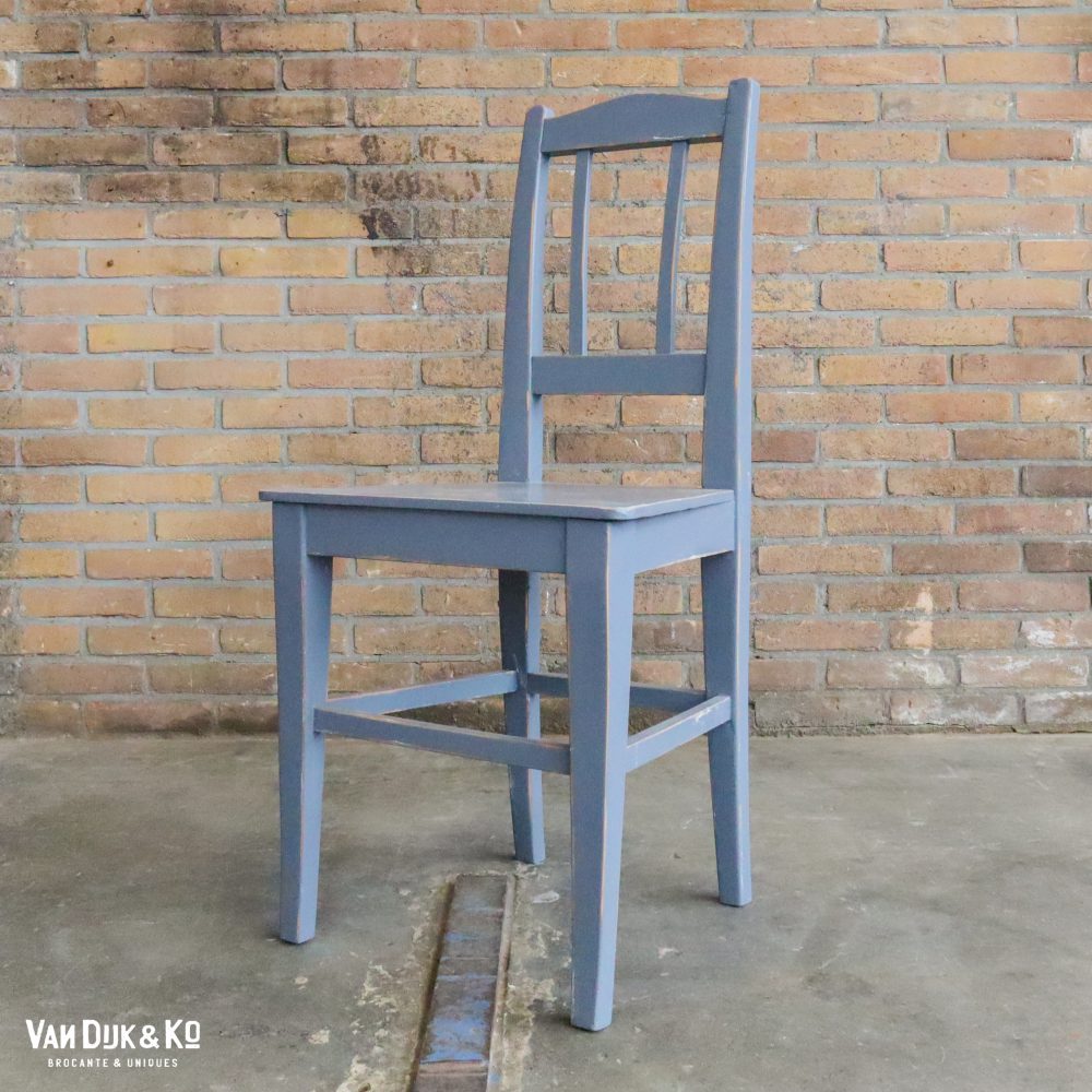 Grijsblauwe houten stoelen - 6 stuks - Afbeelding 3