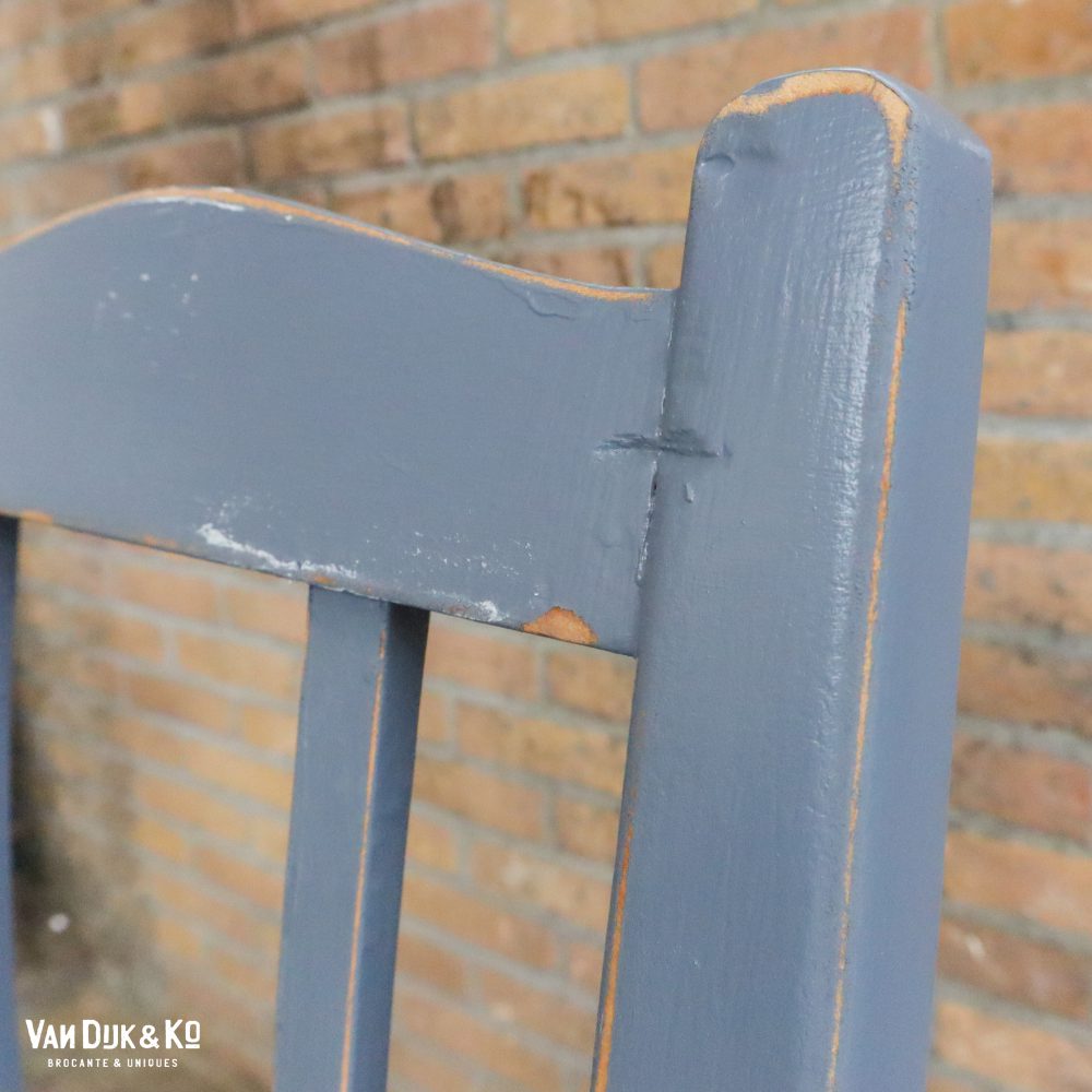 Grijsblauwe houten stoelen - 6 stuks - Afbeelding 4