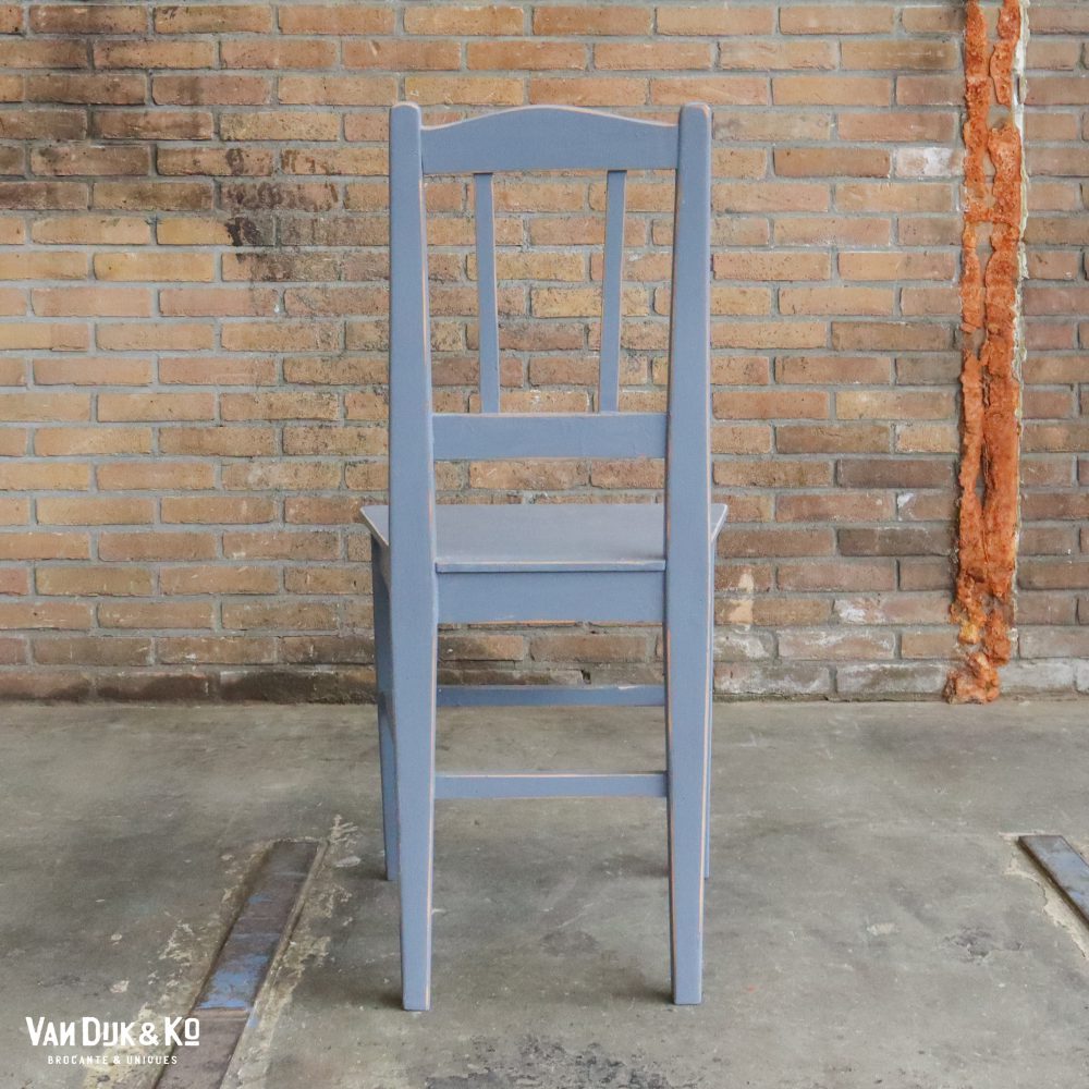 Grijsblauwe houten stoelen - 6 stuks - Afbeelding 9
