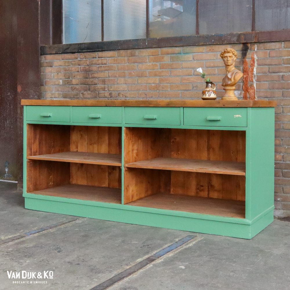 Groene houten toog - Afbeelding 2