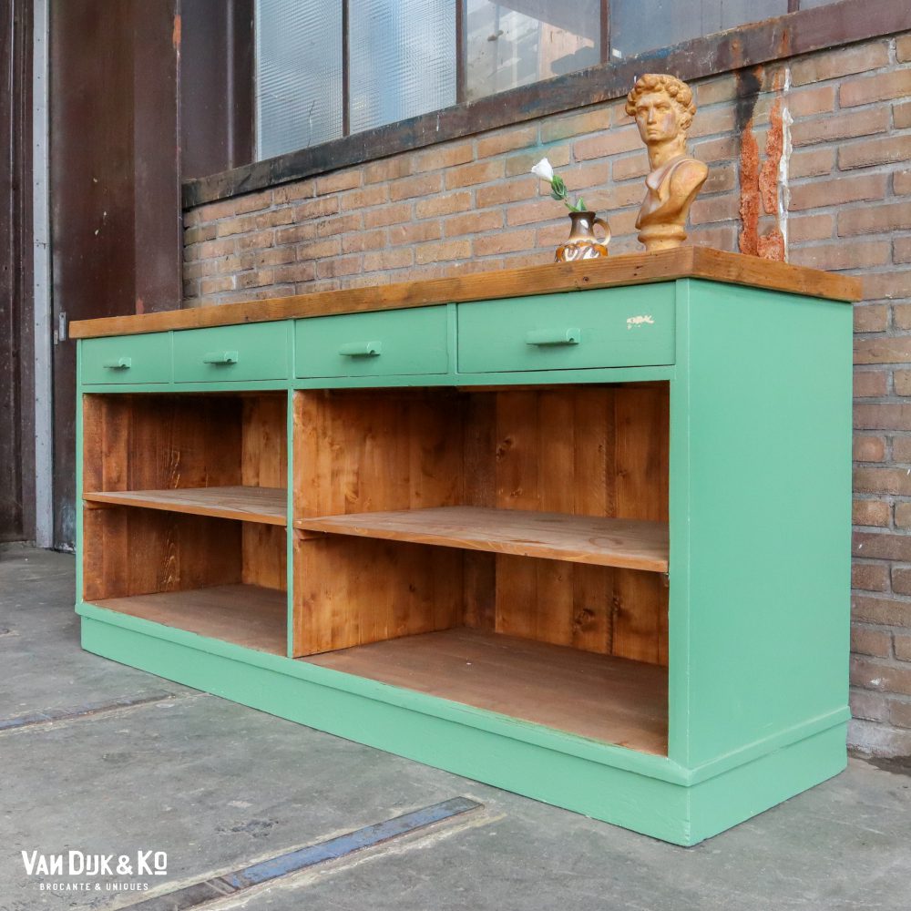 Groene houten toog - Afbeelding 3