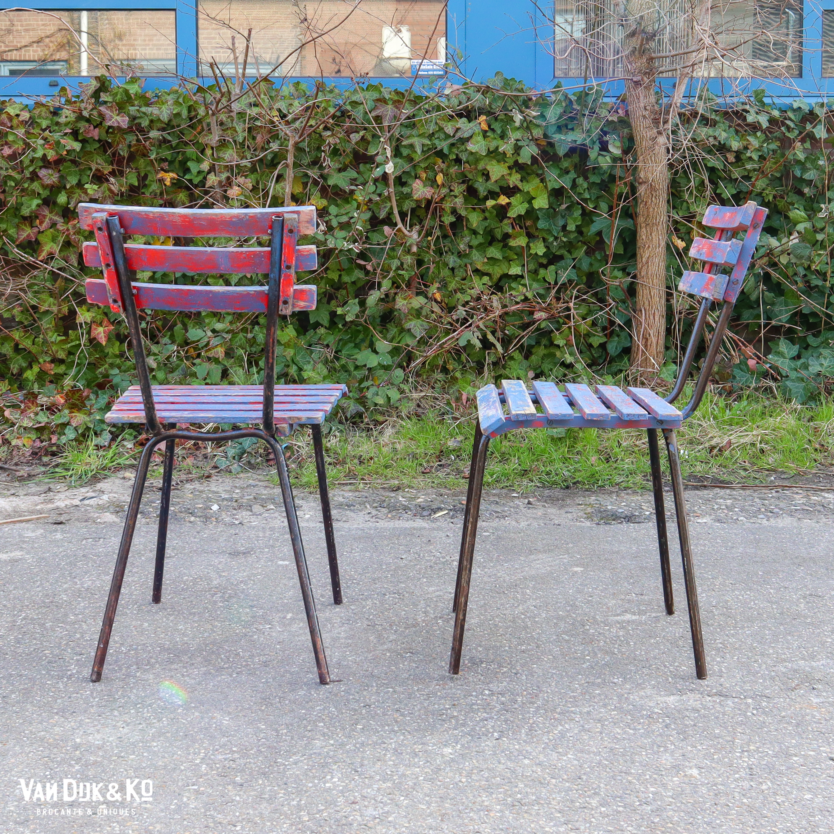 Brocante tuinstoelen - set van 2 - Afbeelding 2