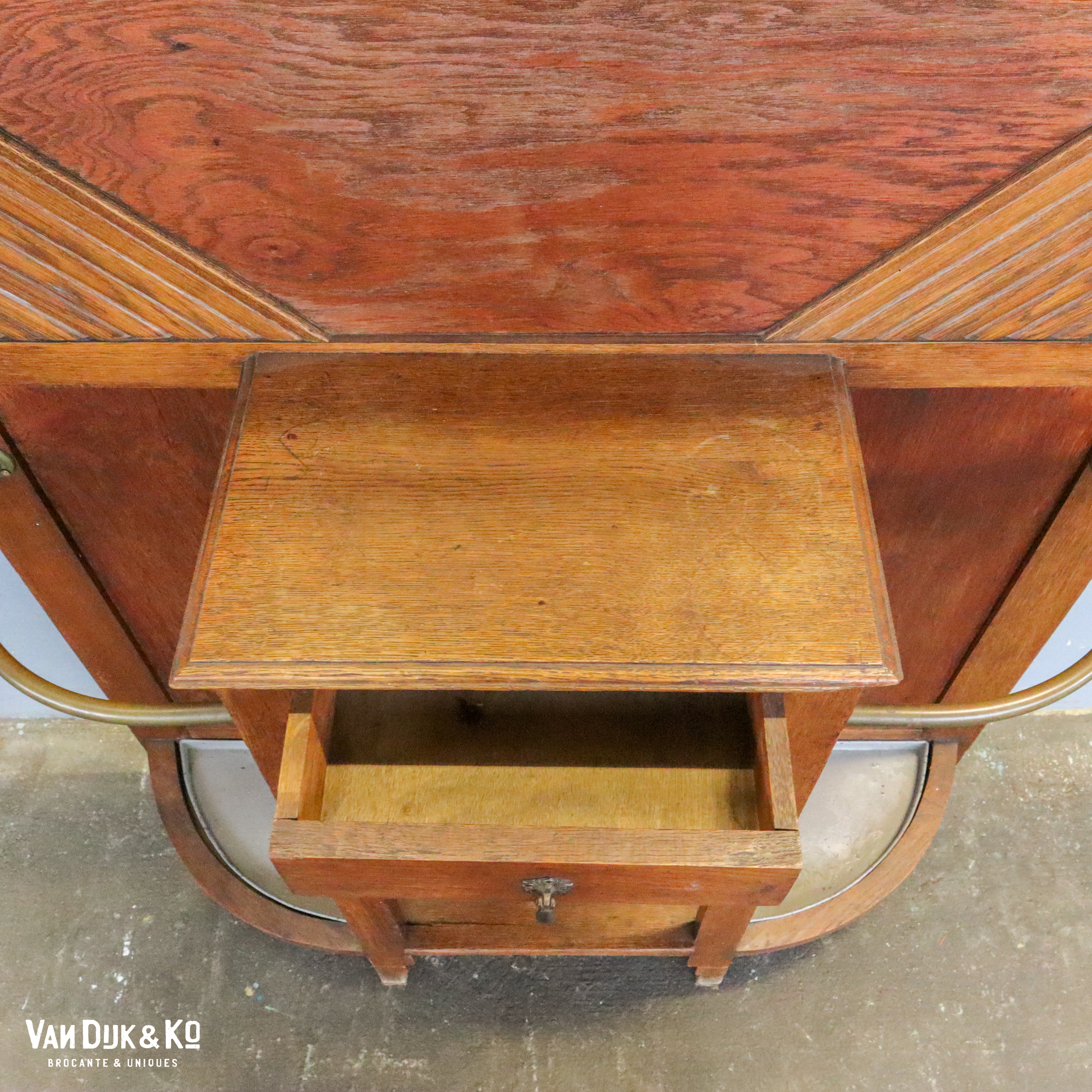 Vintage kapstokmeubel met spiegel en tafeltje - Afbeelding 7
