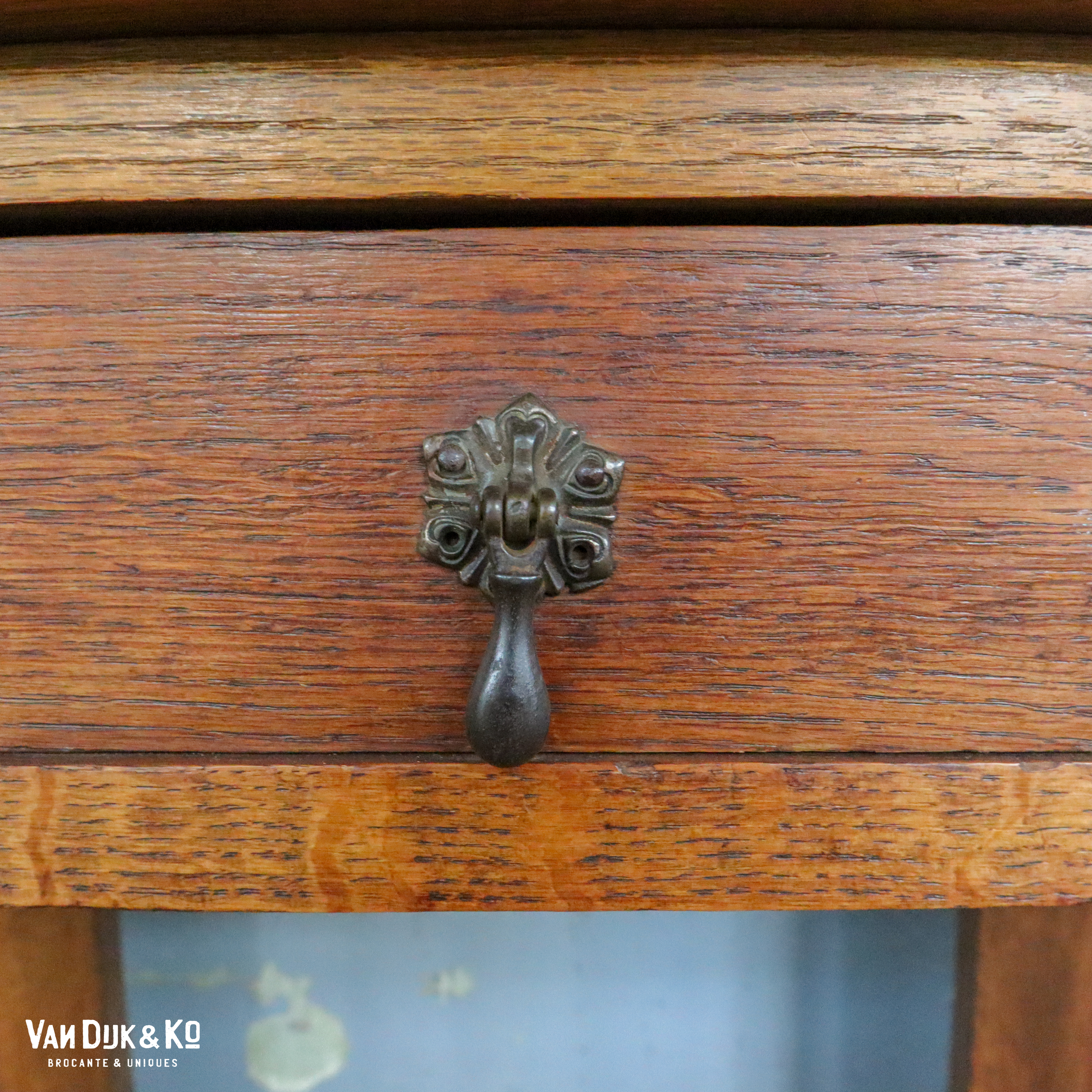 Vintage kapstokmeubel met spiegel en tafeltje - Afbeelding 8