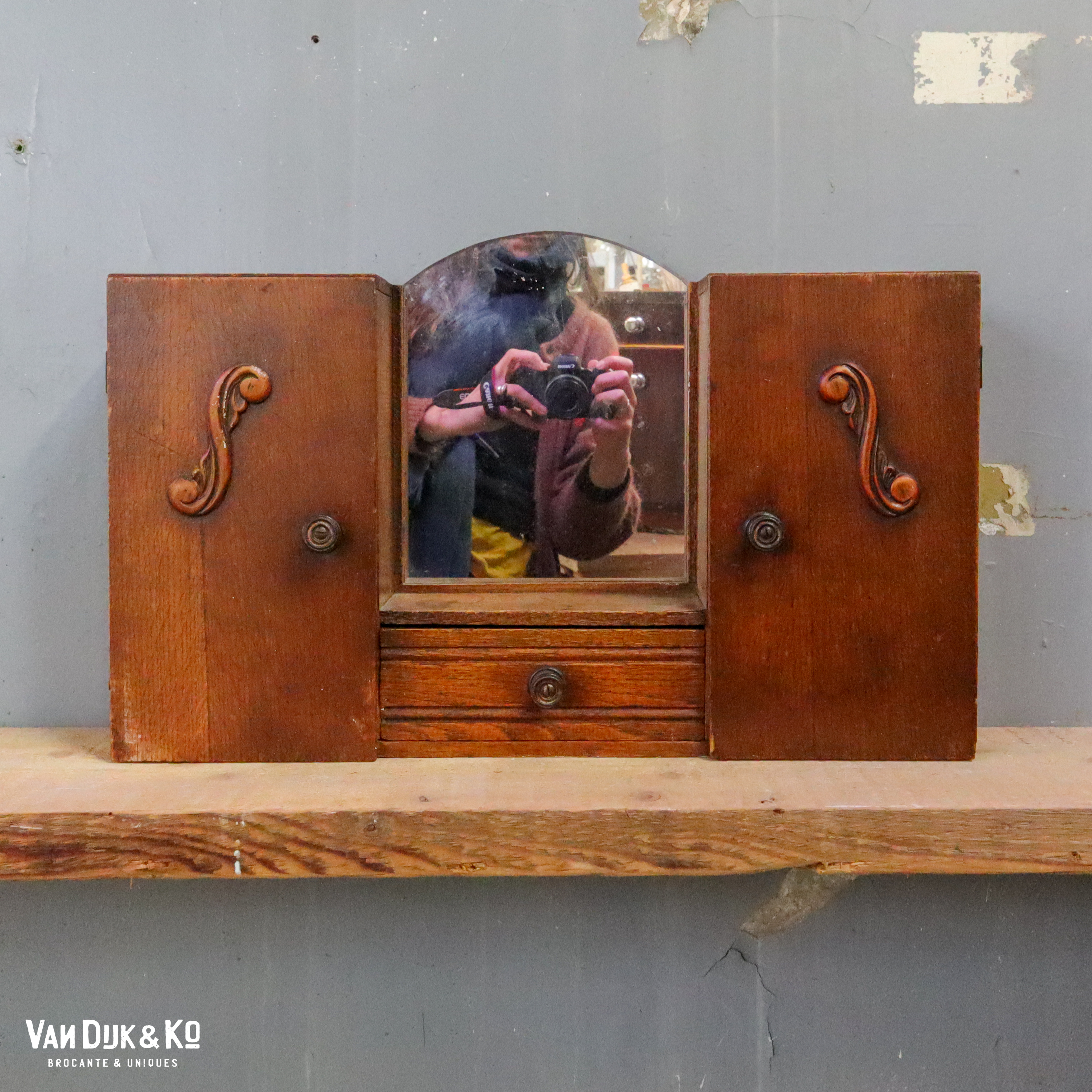 Vintage hangkastje met spiegel - Afbeelding 6