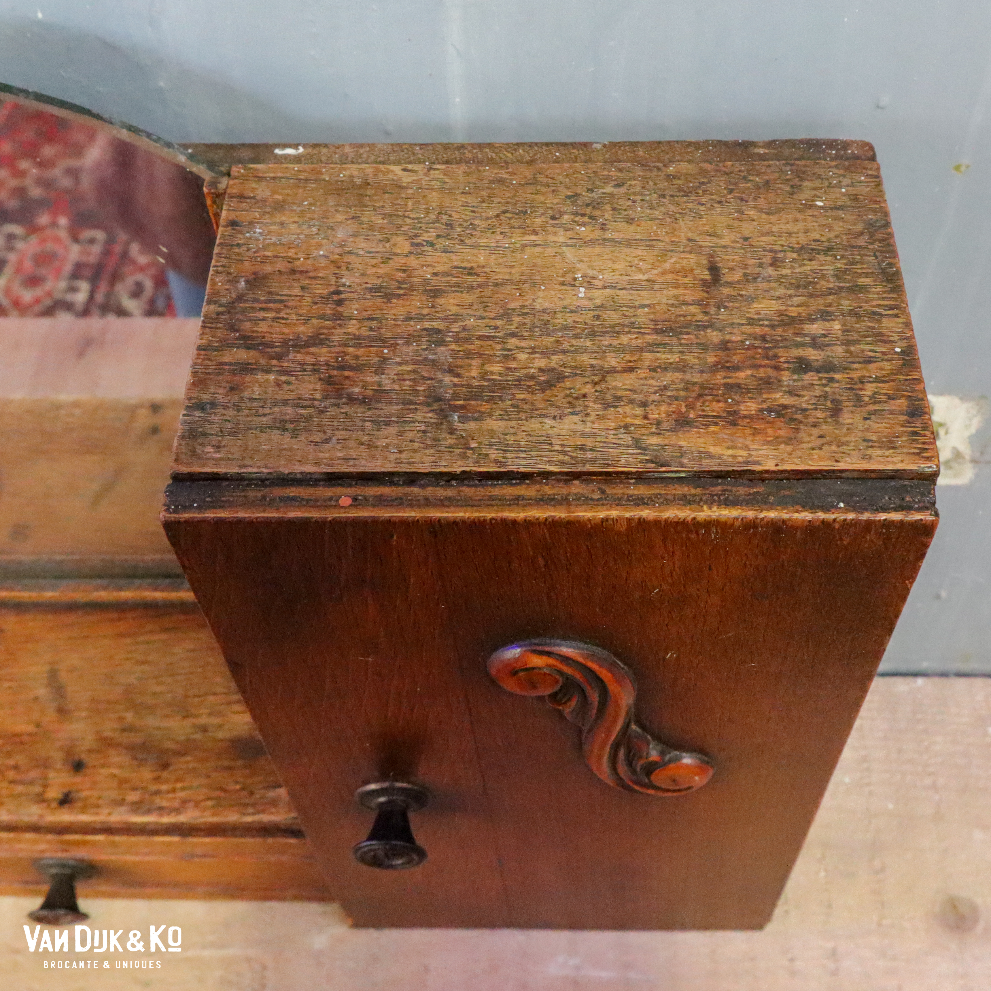 Vintage hangkastje met spiegel - Afbeelding 8