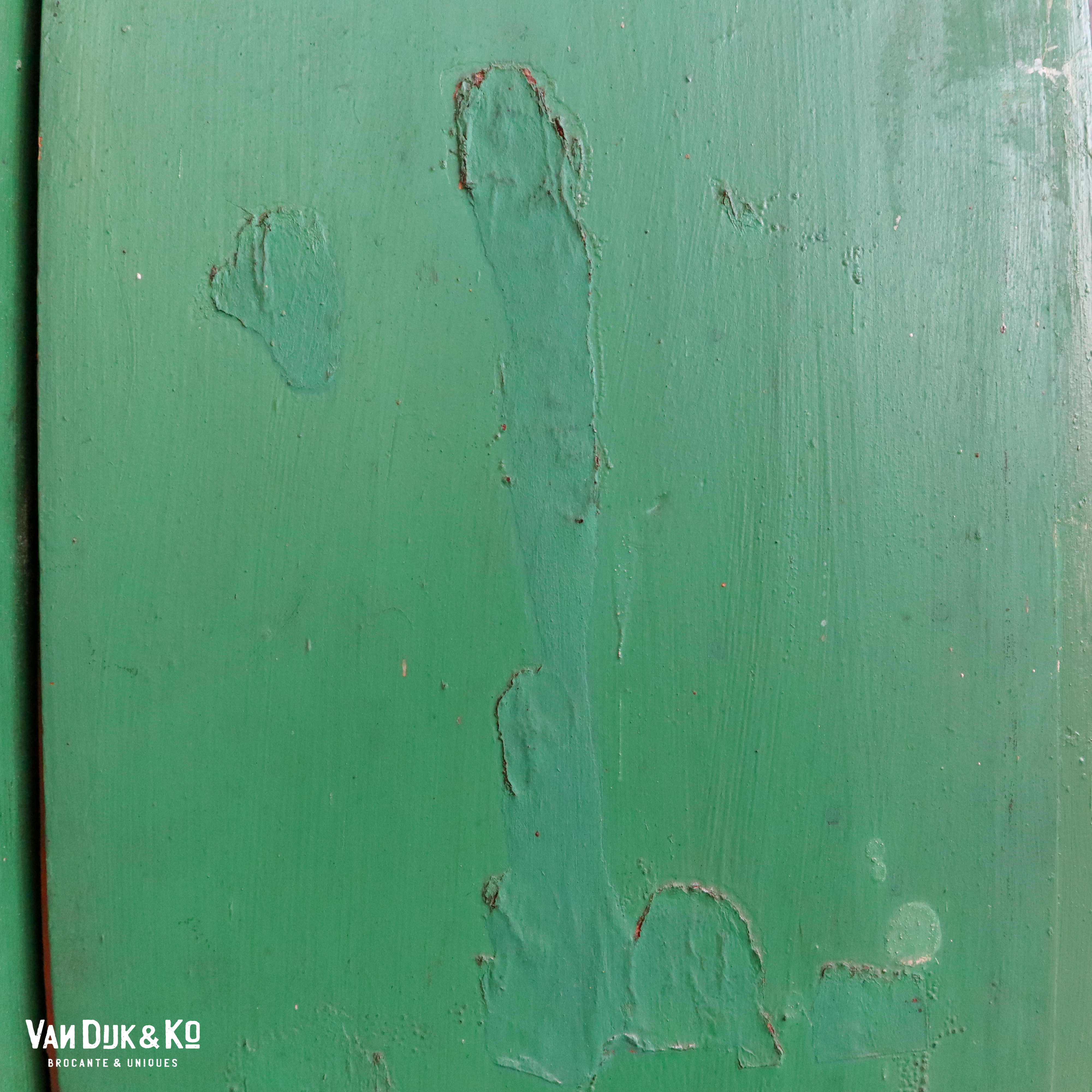 Vintage groene vitrinekast - Afbeelding 7