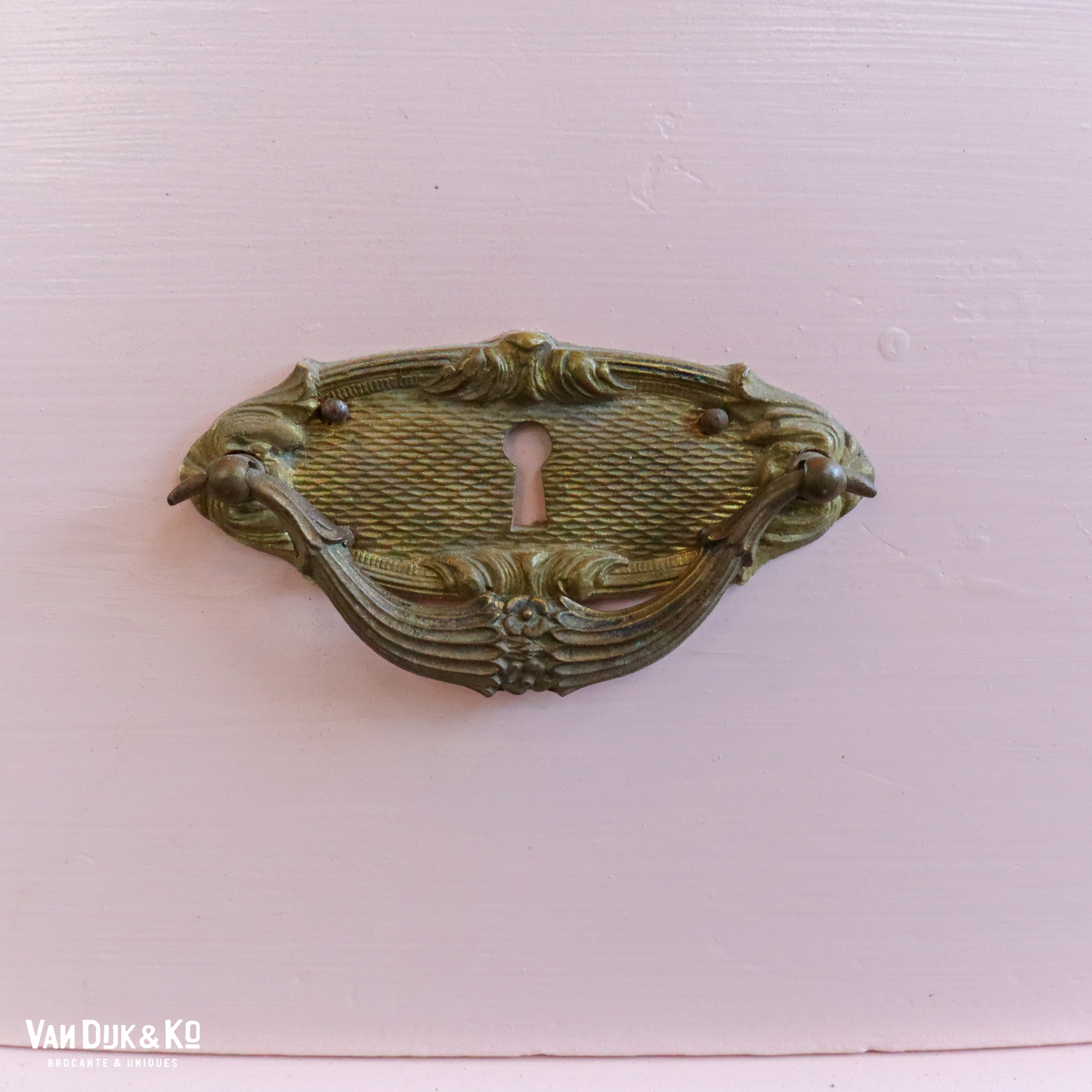 Brocante roze vitrinekast - Afbeelding 9