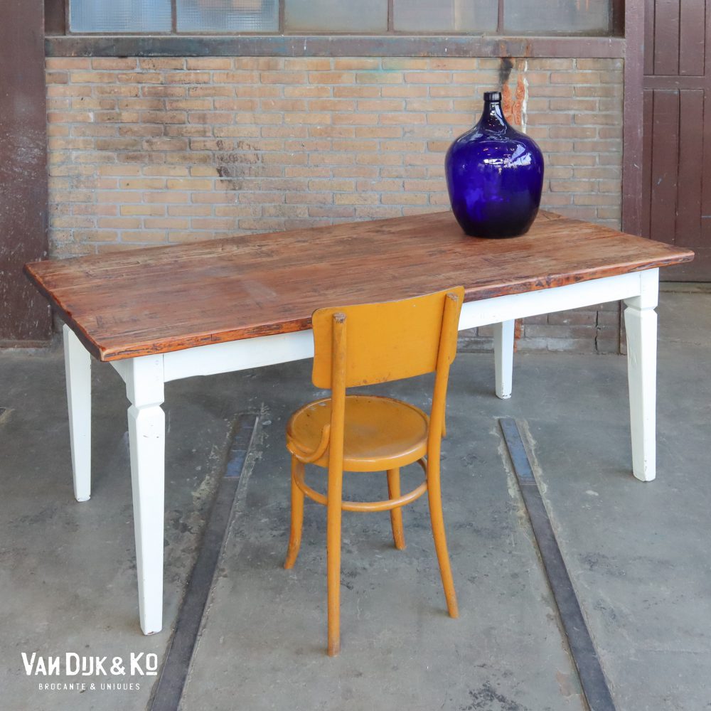 Vintage houten eettafel - Afbeelding 5