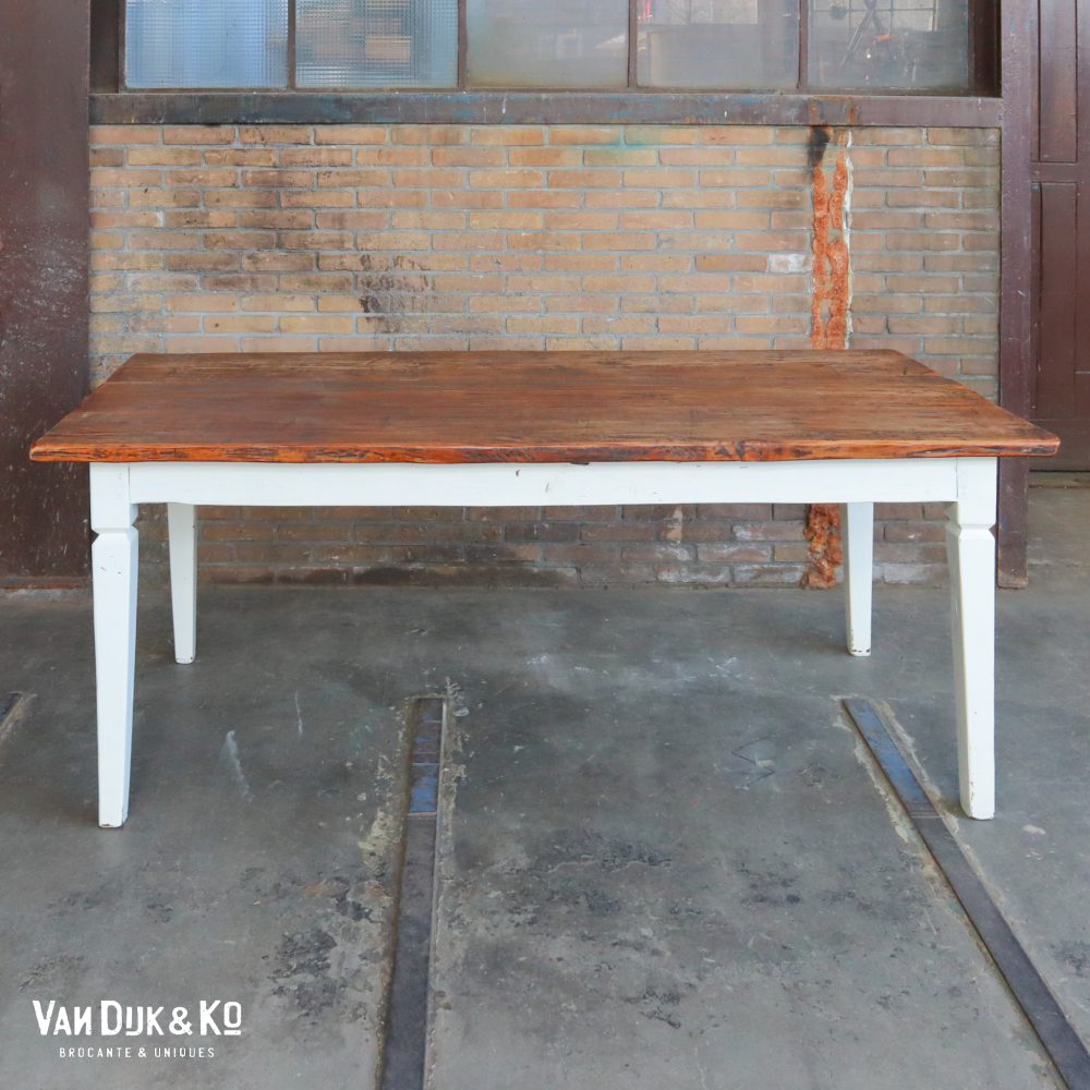 Vintage houten eettafel - Afbeelding 2