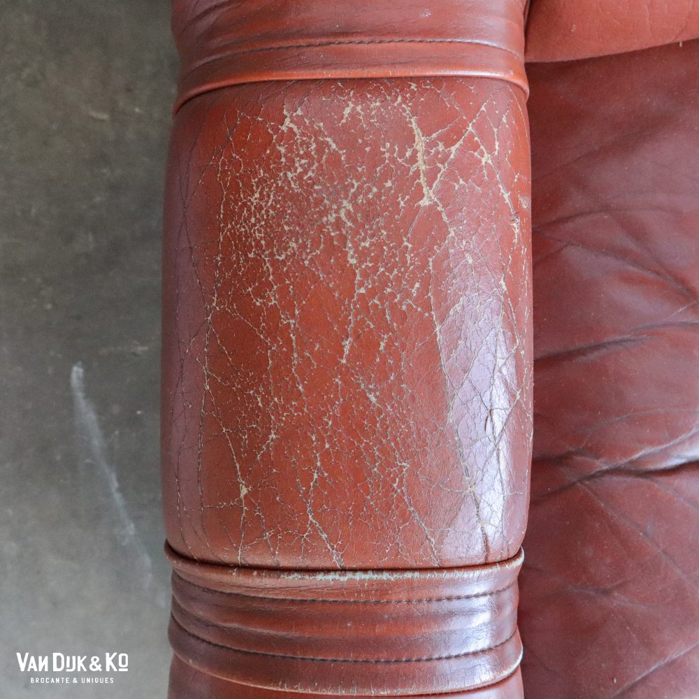 Vintage Cognac leren fauteuil - Afbeelding 9