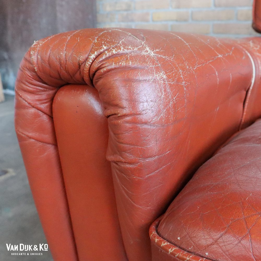 Vintage Cognac leren fauteuil - Afbeelding 3
