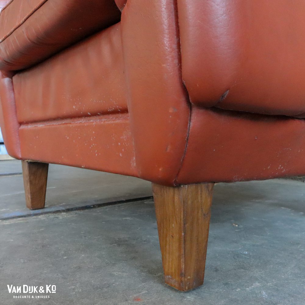 Vintage Cognac leren fauteuil - Afbeelding 6
