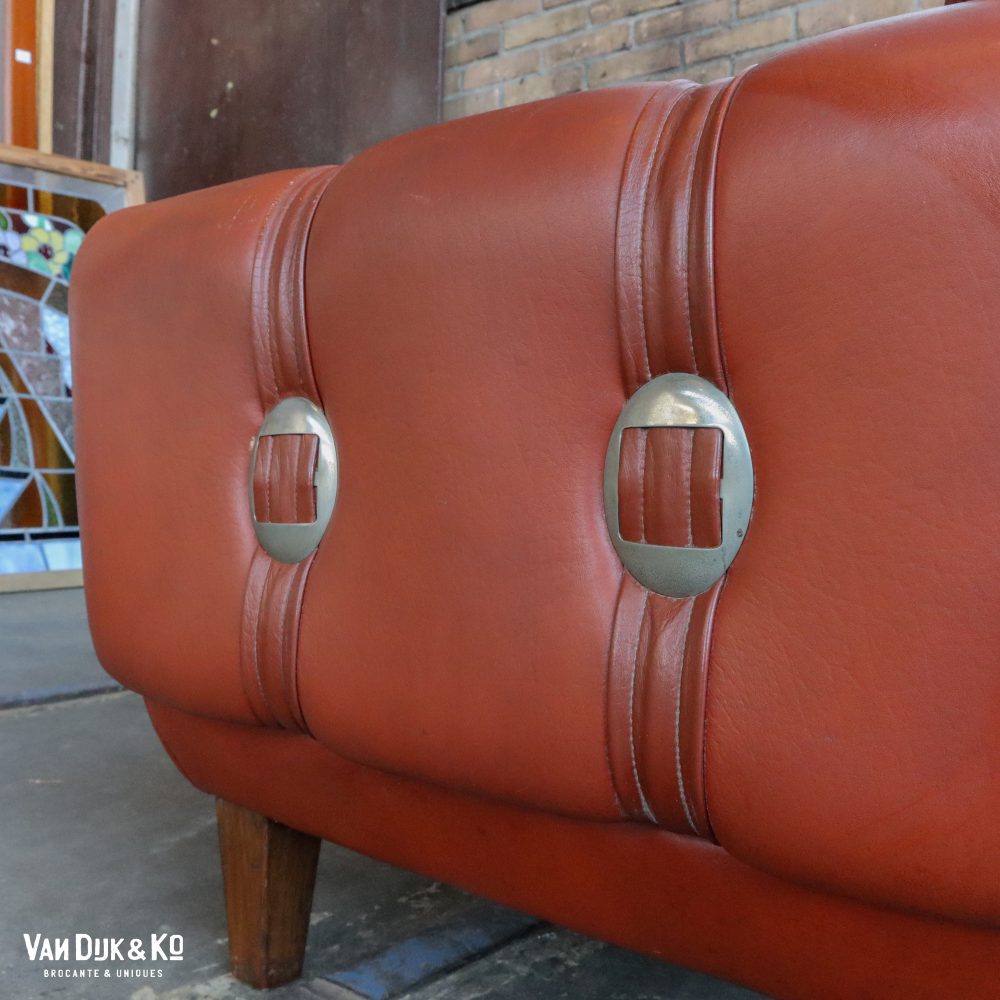 Vintage Cognac leren fauteuil - Afbeelding 4