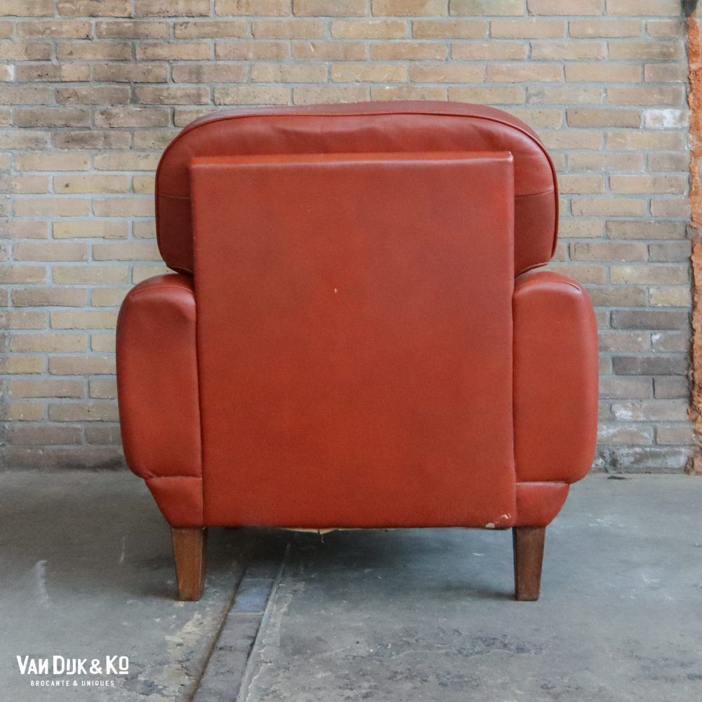 Vintage Cognac leren fauteuil - Afbeelding 10