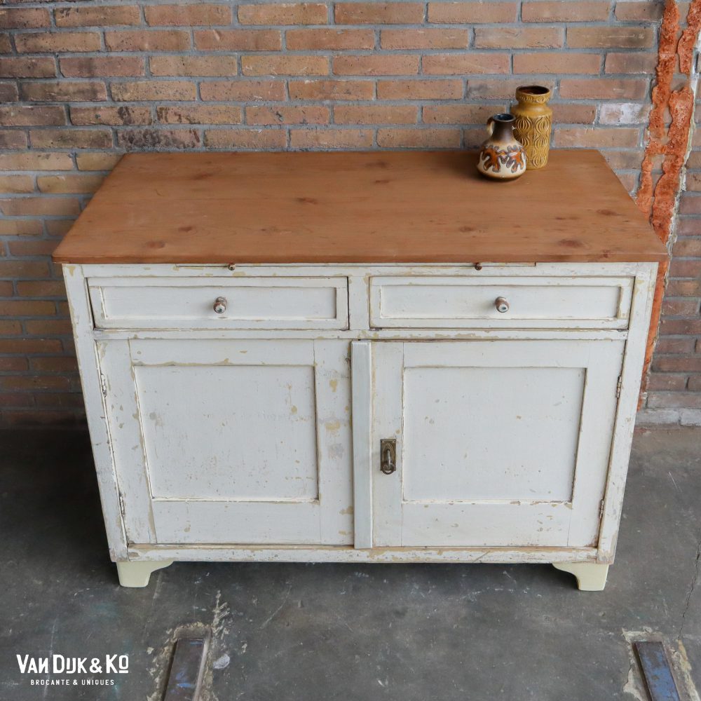 Brocante witte keukenkast - Afbeelding 8