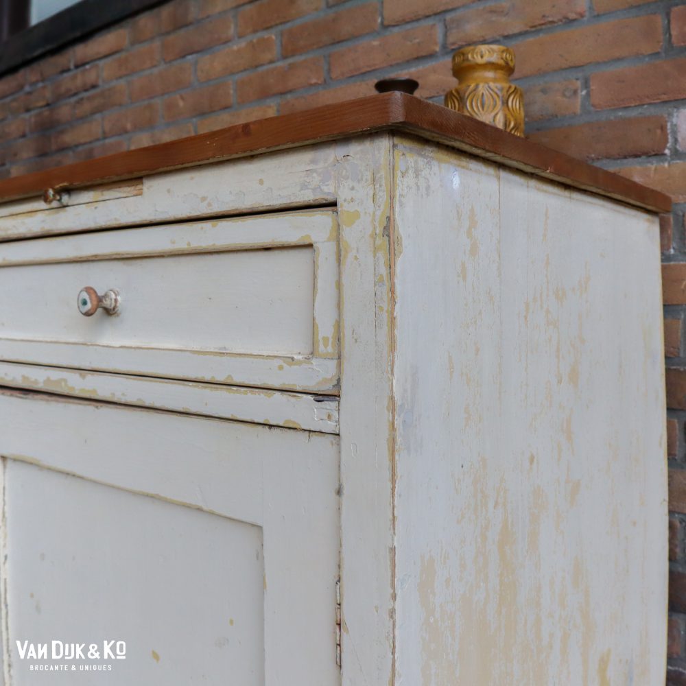 Brocante witte keukenkast - Afbeelding 3