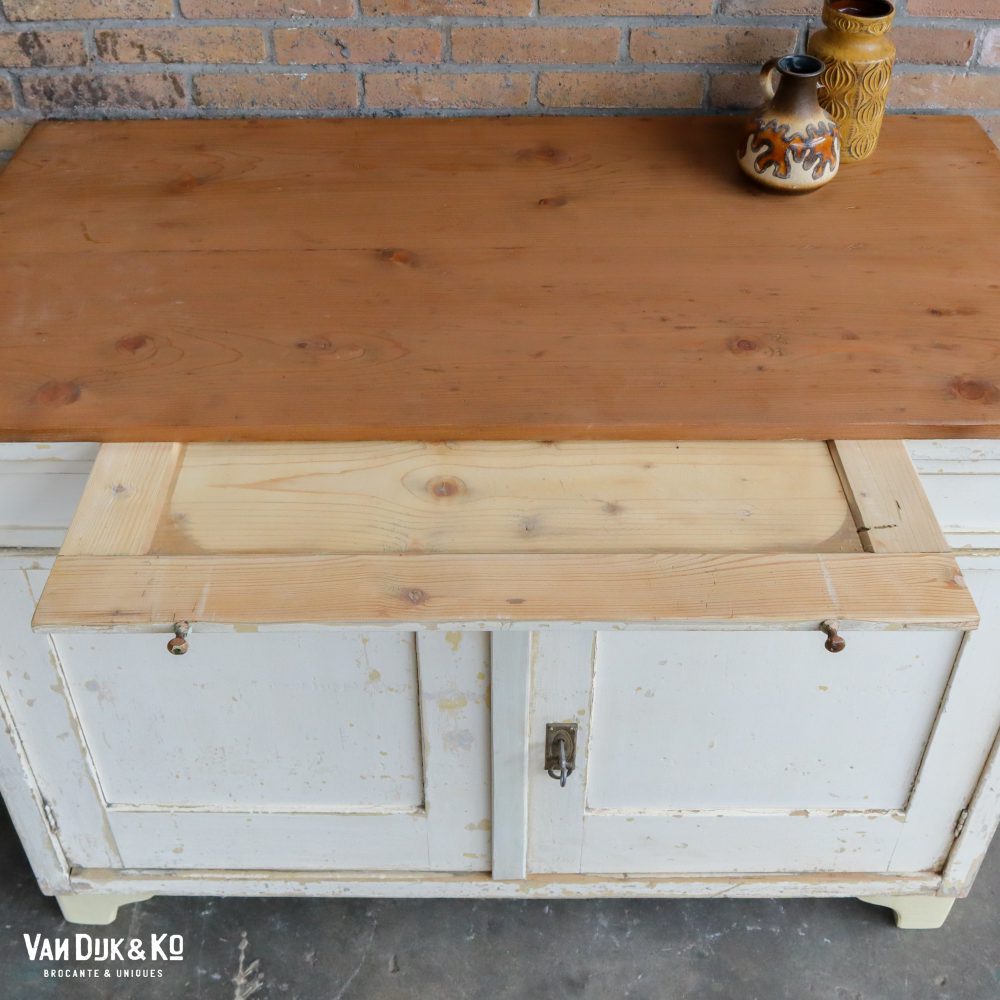 Brocante witte keukenkast - Afbeelding 7